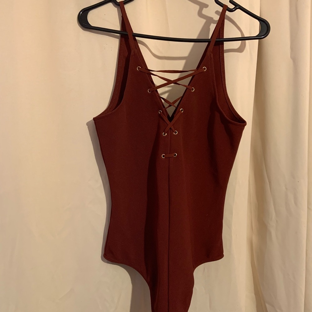 Burgundy Express bodysuit
